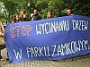 Protest przeciw wycince drzew