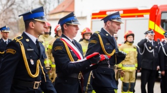 Uroczysty apel w komendzie