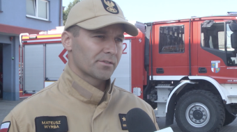 Pożar lasu w Nędzy